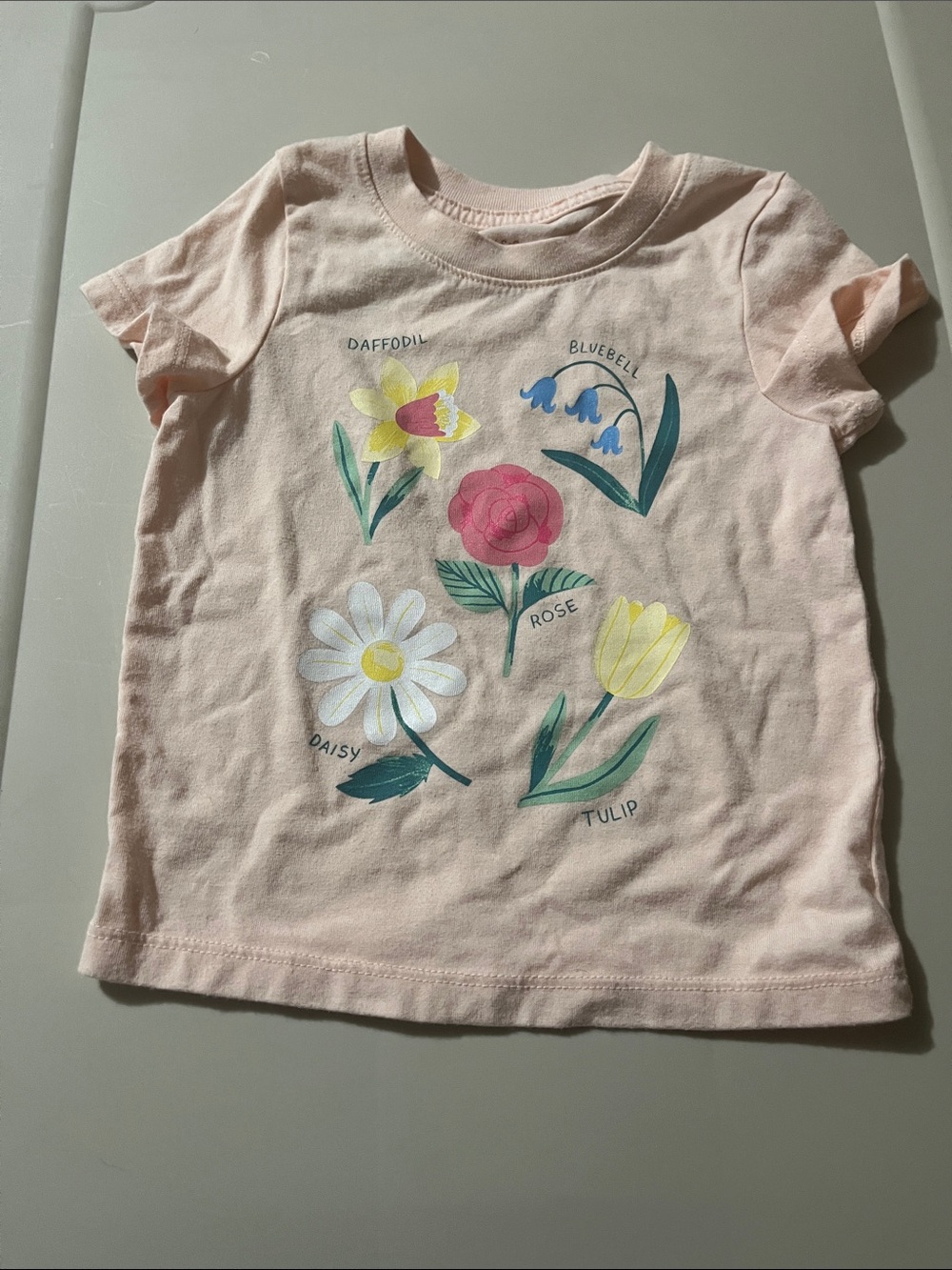 Cat & Jack Light Pink Floral Graphic Tee